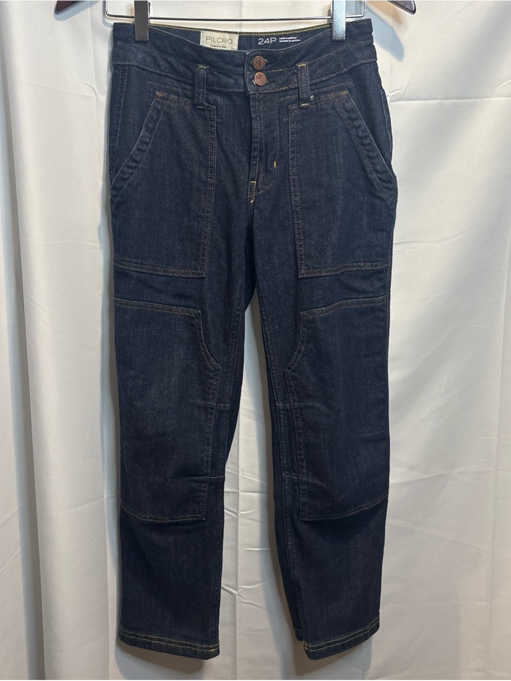 Pilcro Dark Indigo Relaxed Utility Jeans